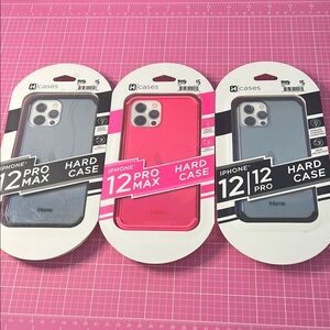 iPhone 12 Pro Max Hard Case - Pink, Gray, and Black by iHome